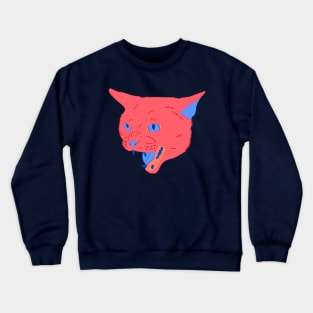 Vaporwave Cat - Cherry Crewneck Sweatshirt